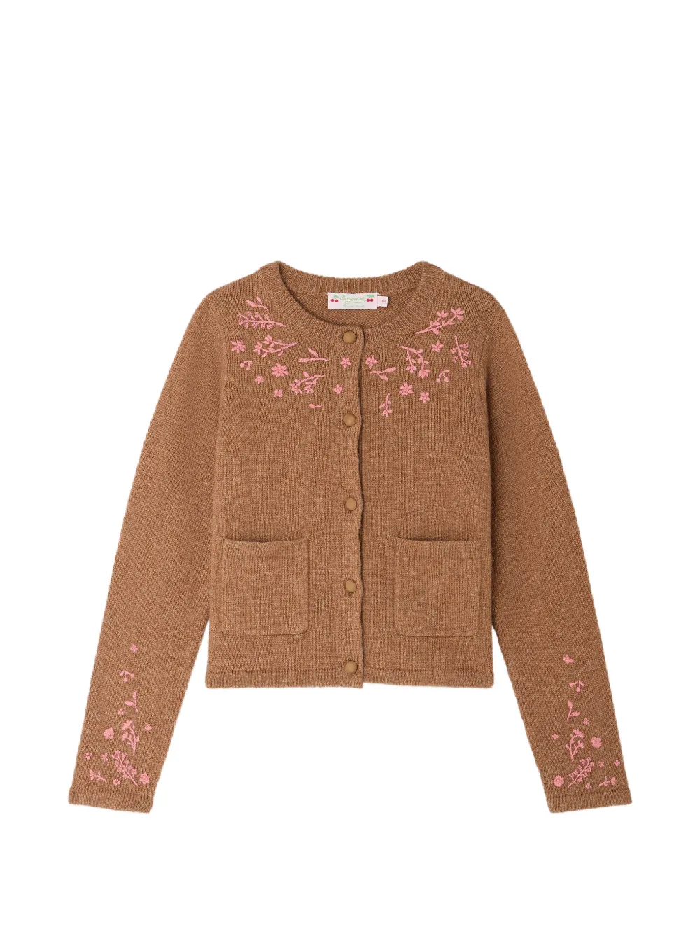 Bonpoint Madelia Cardigan mit Blumenstickerei - Braun