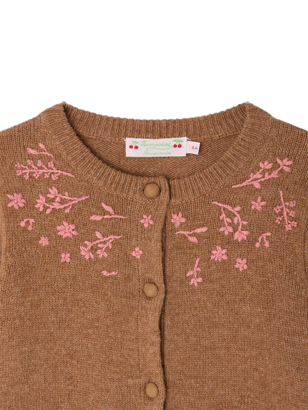 Bonpoint Madelia vest met geborduurde bloemen Bruin