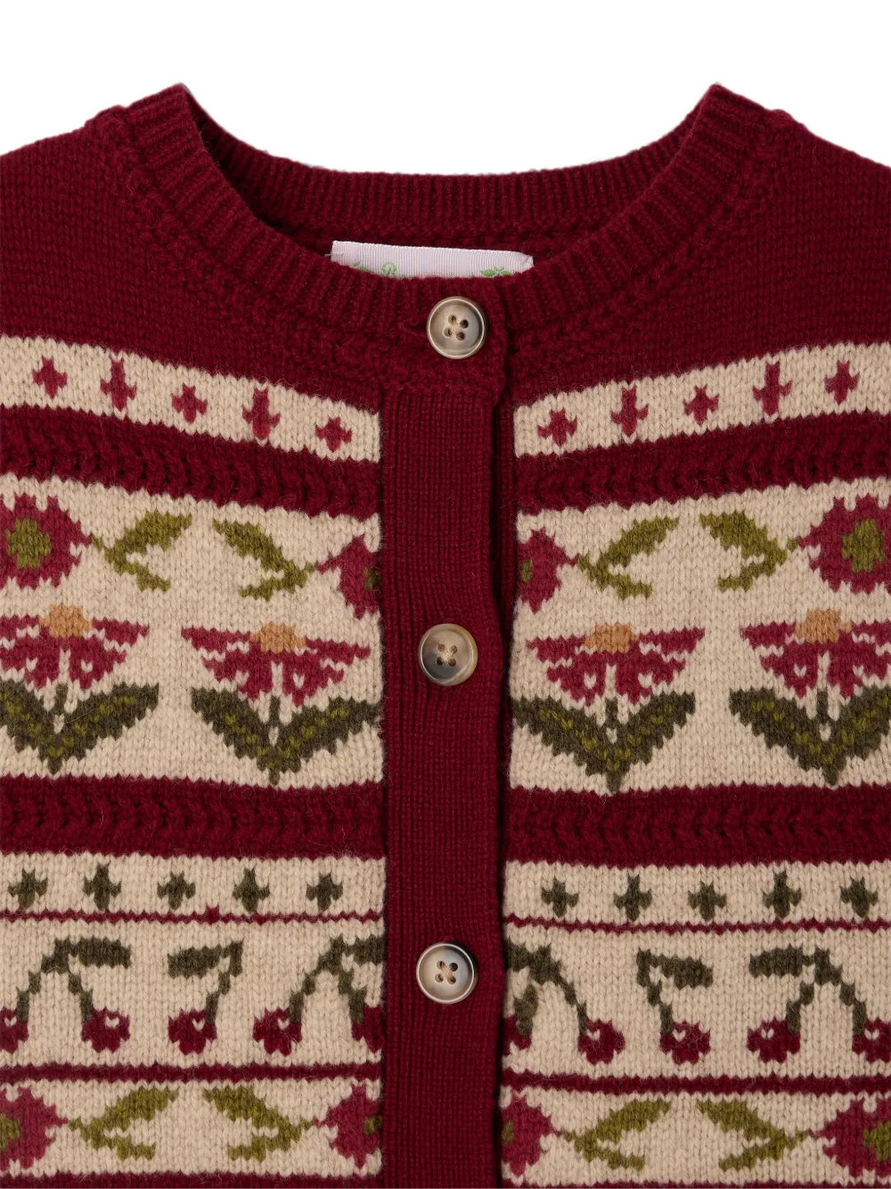 Bonpoint Meriam intarsia gebreid vest Rood