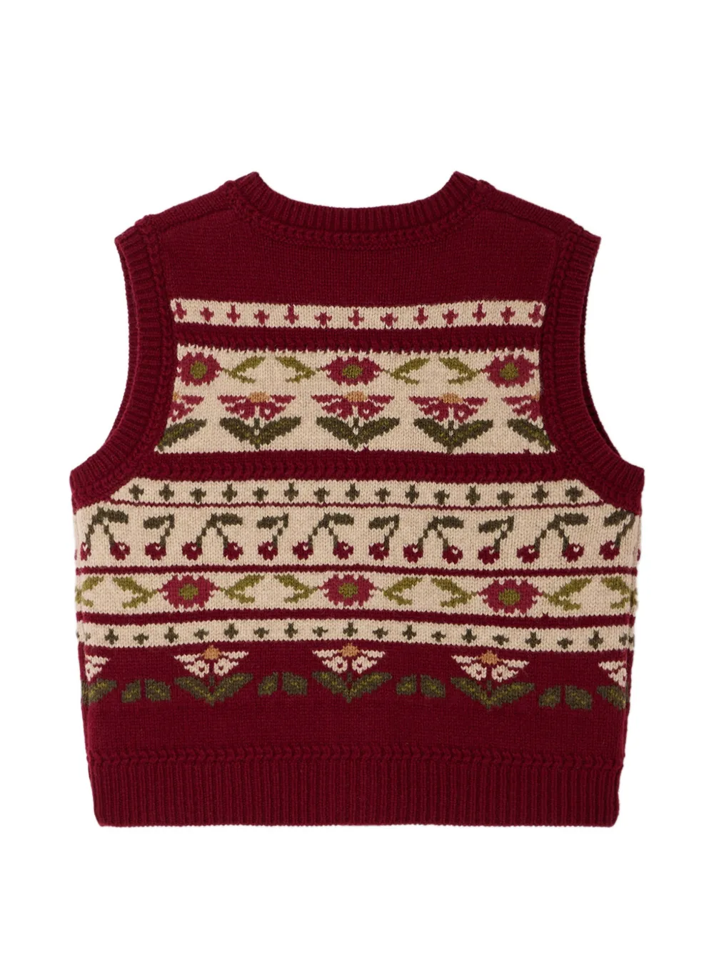 Bonpoint Meriam intarsia gebreid vest Rood