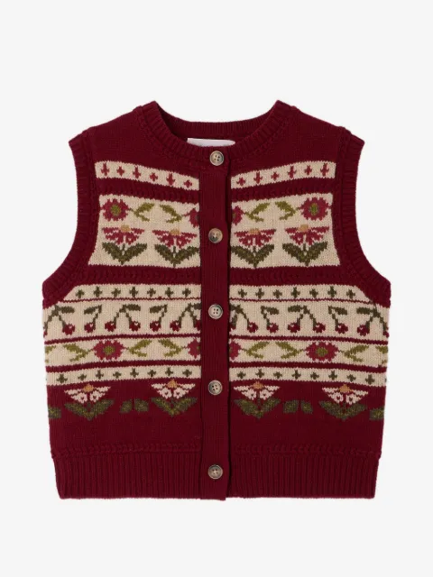 Bonpoint Meriam Cardigan mit Intarsien-Muster
