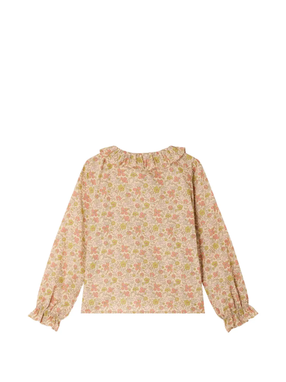 Bonpoint Melusina shirt met bloemen-print en ruches Beige