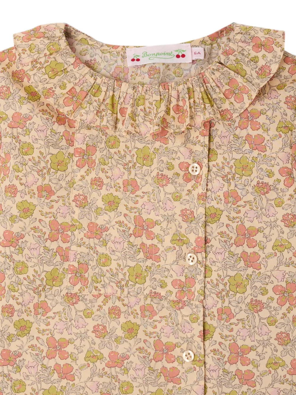 Bonpoint Melusina shirt met bloemen-print en ruches Beige