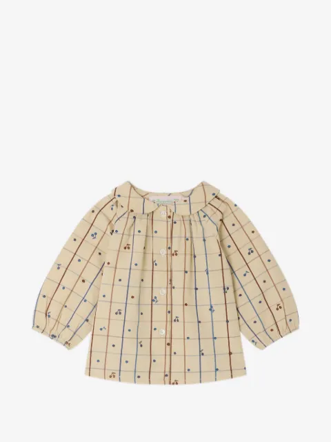 Bonpoint check-pattern embroidered blouse