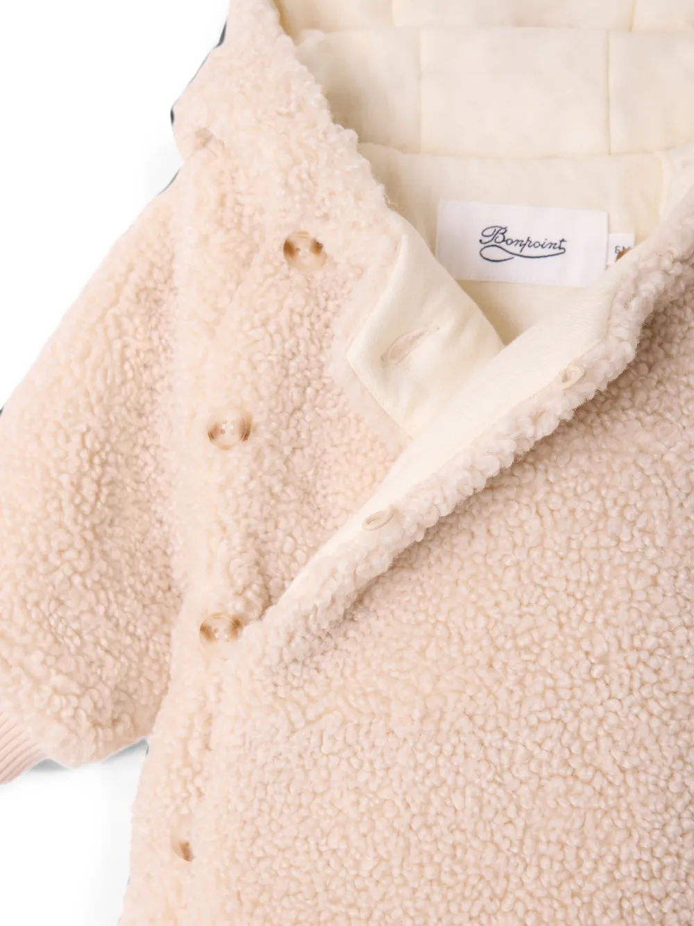 Bonpoint Thala fleece jack met capuchon Beige