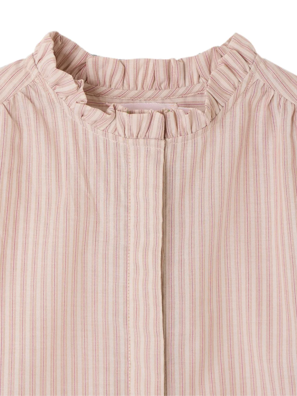Bonpoint Gestreepte shirt met ruches Roze