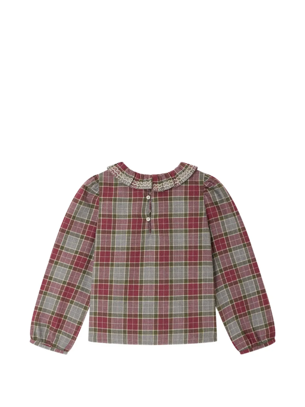 Bonpoint Timber geruite shirt met ruches Rood