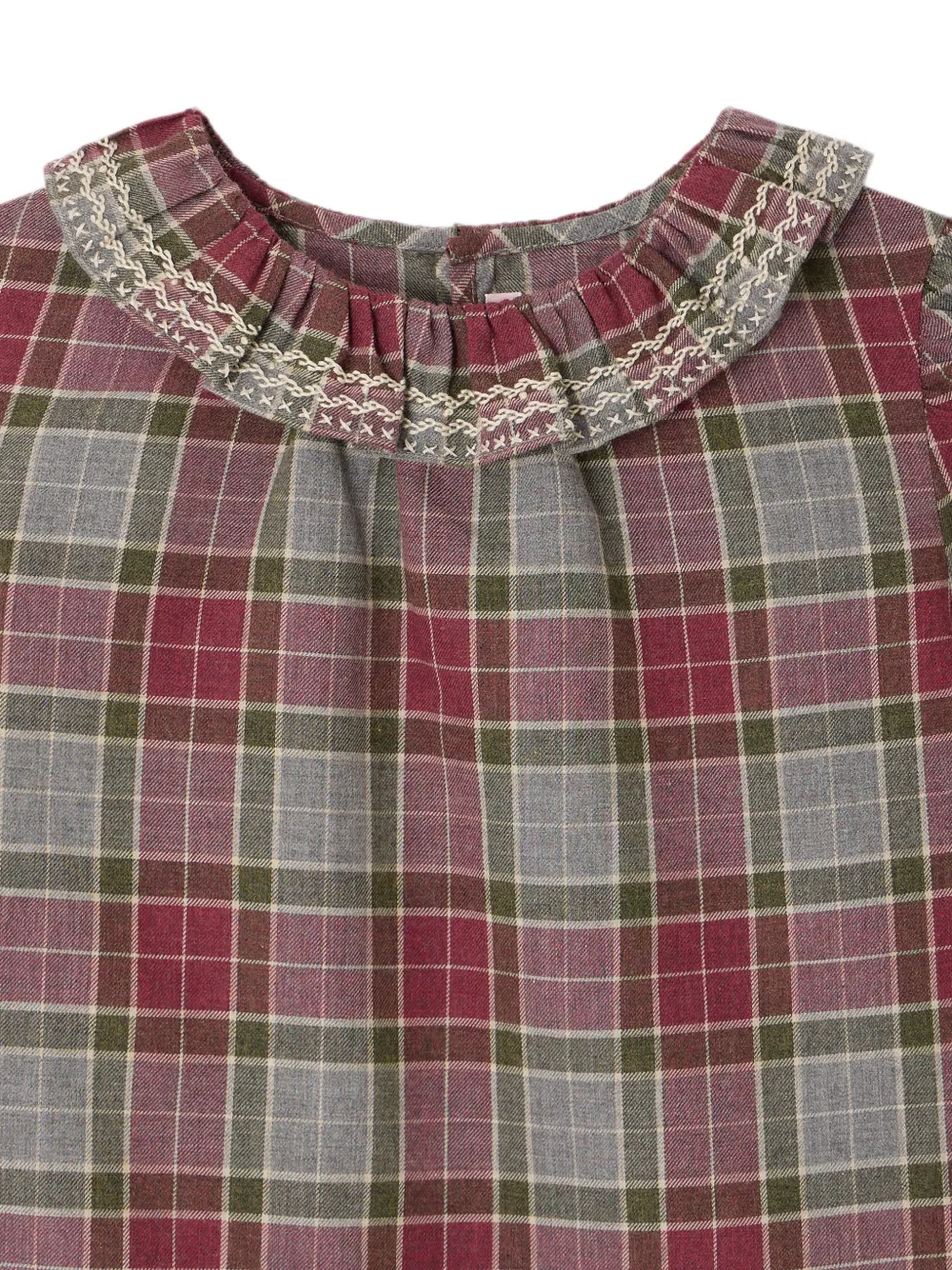 Bonpoint Timber geruite shirt met ruches Rood