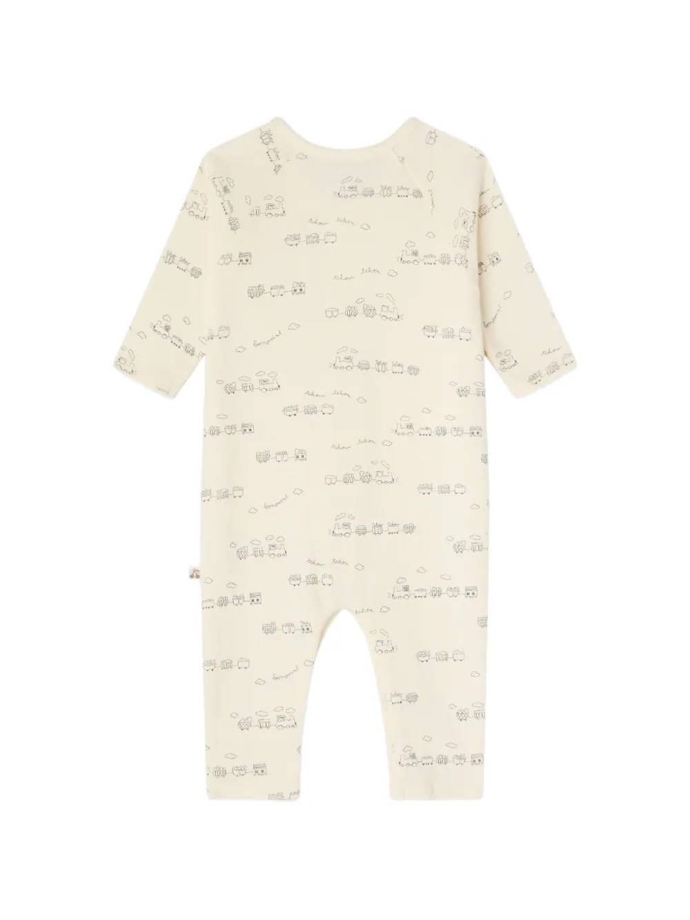 Bonpoint Georget romper met treinprint Beige