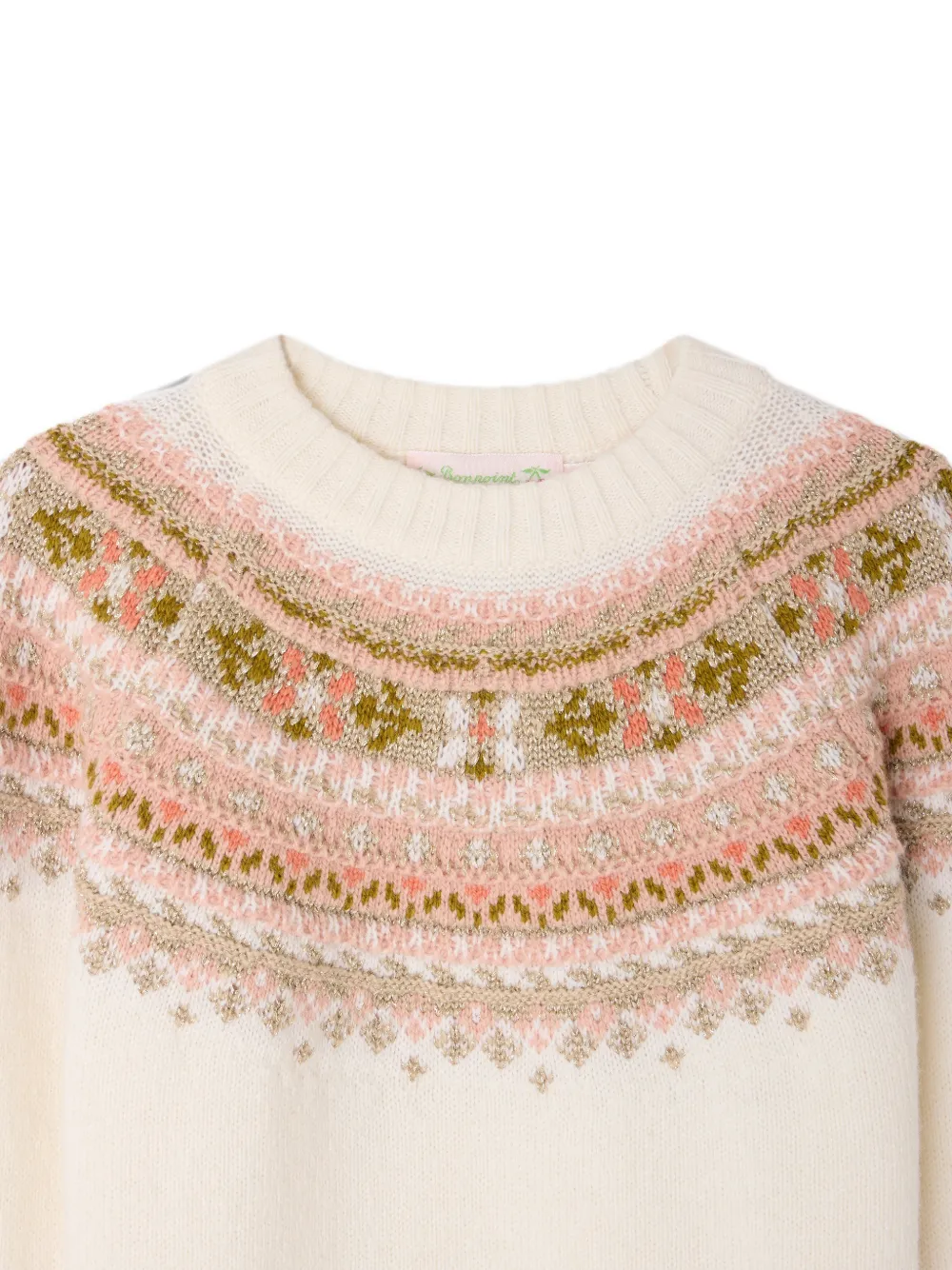Bonpoint Mirela Fair Isle trui Beige