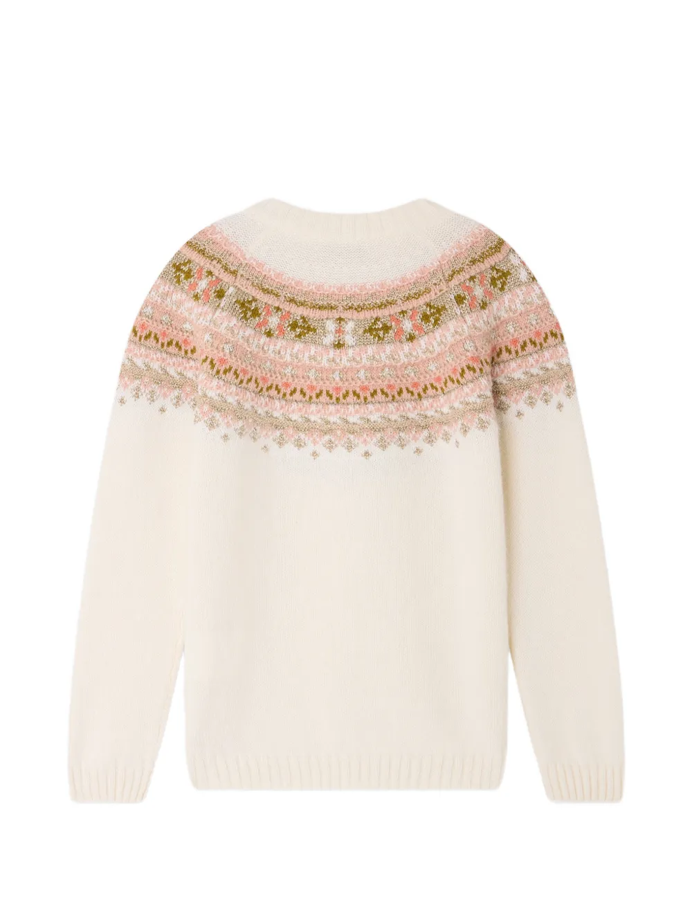 Bonpoint Mirela Fair Isle trui Beige