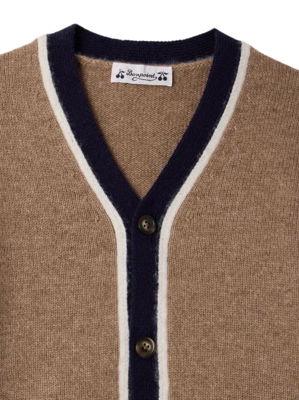 Bonpoint Garfield vest met streepafwerking Bruin