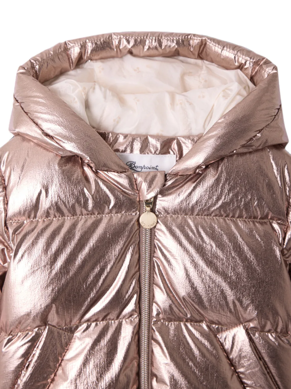 Bonpoint Bozen metallic jas met capuchon Roze
