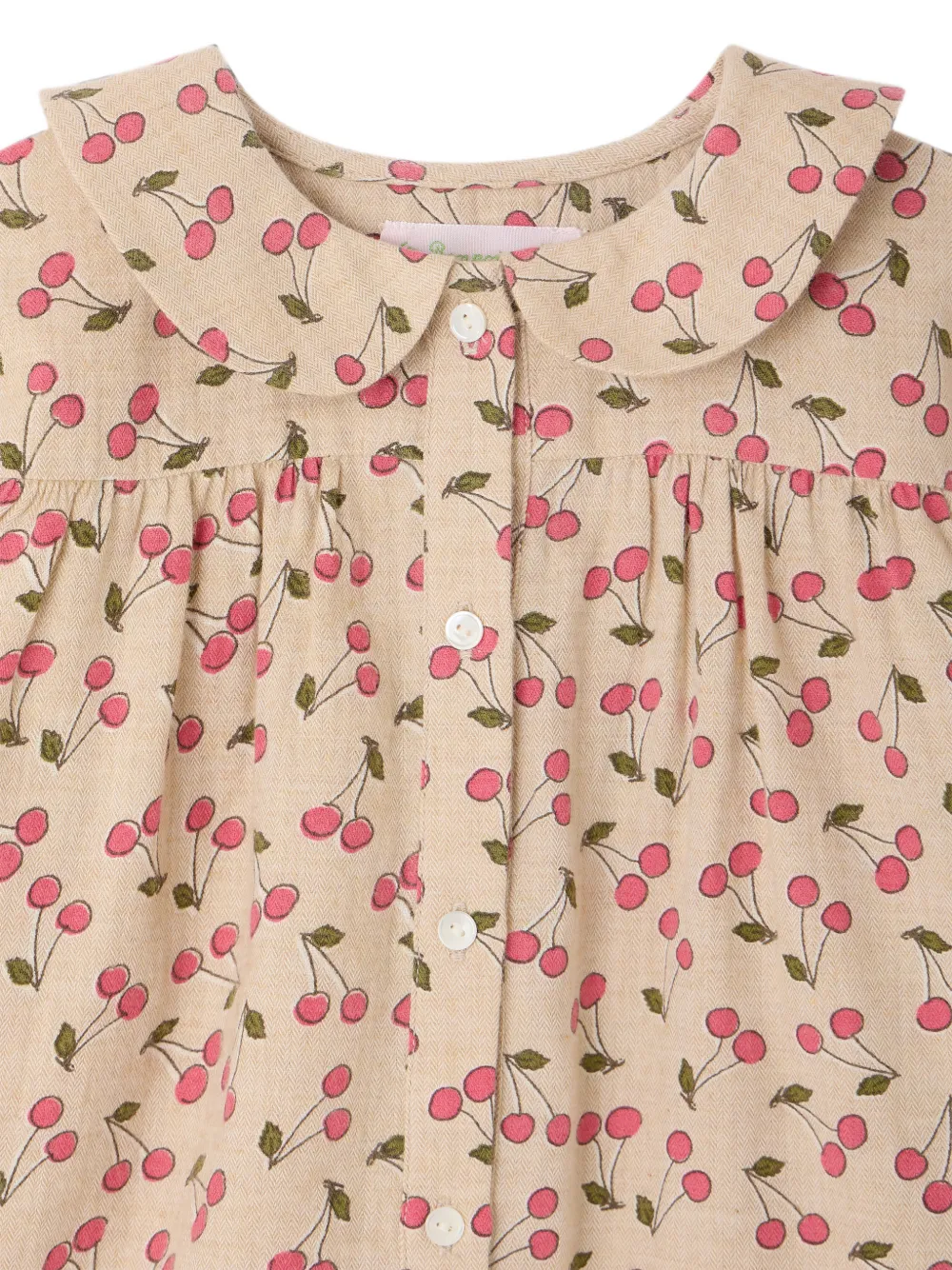Bonpoint Josseline blouse met kersenprint Beige
