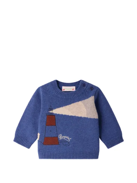 Bonpoint lighthouse-intarsia button-fastening sweater