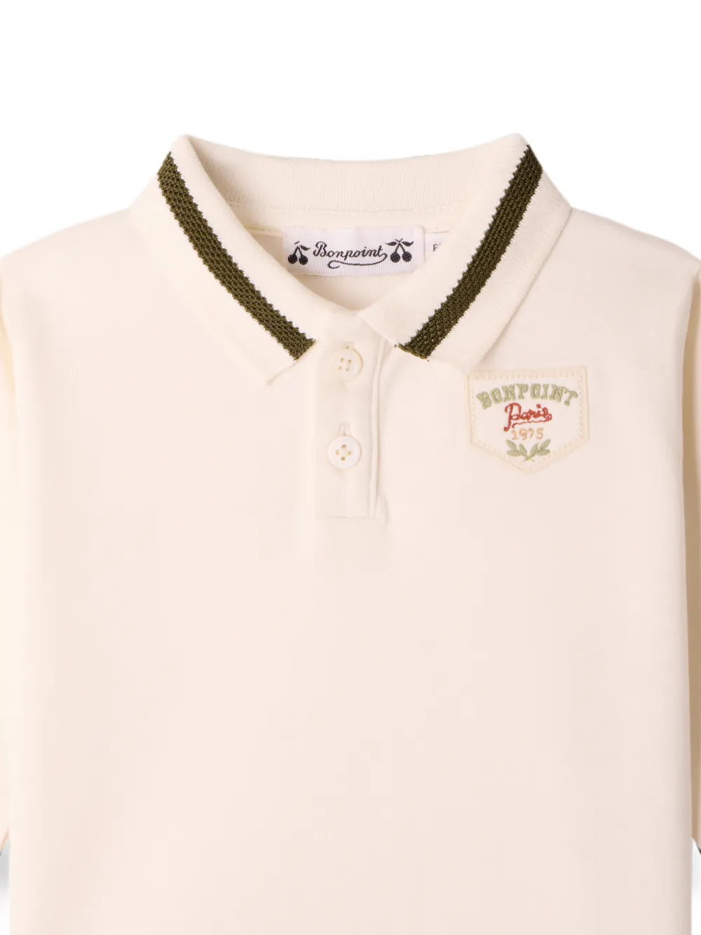 Bonpoint Poloshirt met logopatch Beige