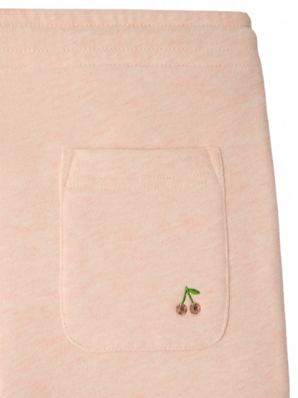 Bonpoint Trainingsbroek met trekkoord en geborduurde kersen Beige
