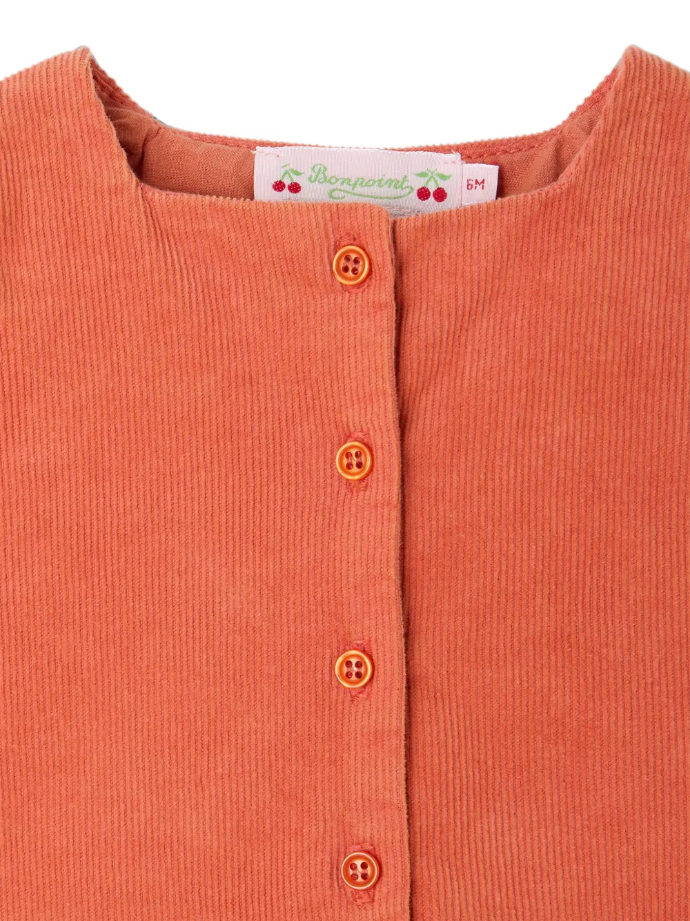 Bonpoint Jurk met ribfluwelen effect en knopen Oranje