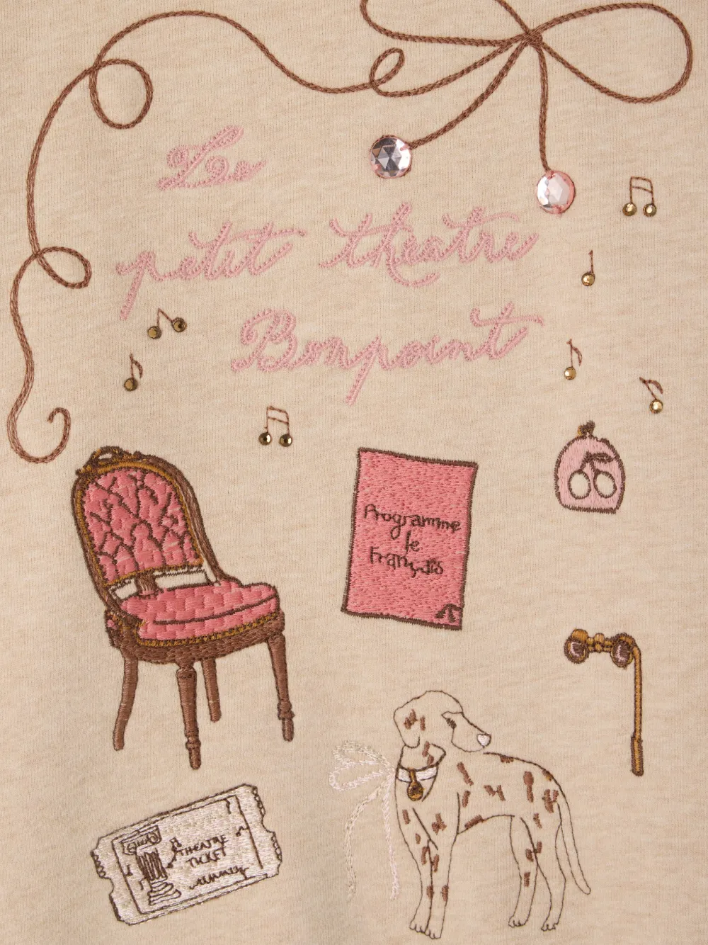 Bonpoint Tayla trui met grafische print Beige