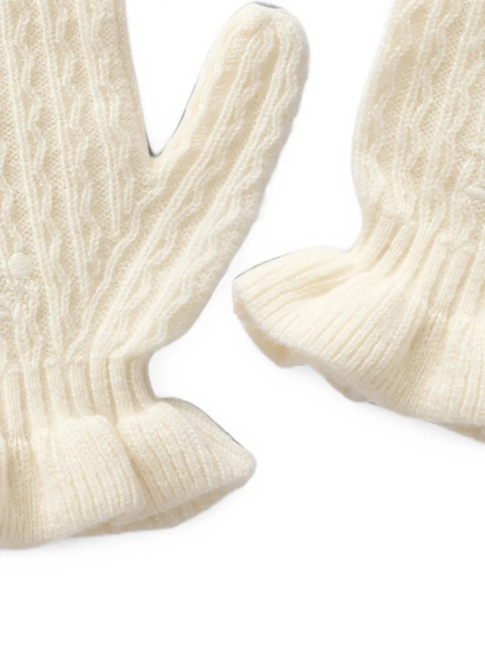 Bonpoint Meryn kabelgebreide wanten Beige