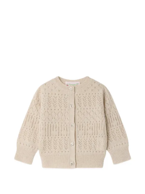 Bonpoint Menza pointelle-knit cardigan