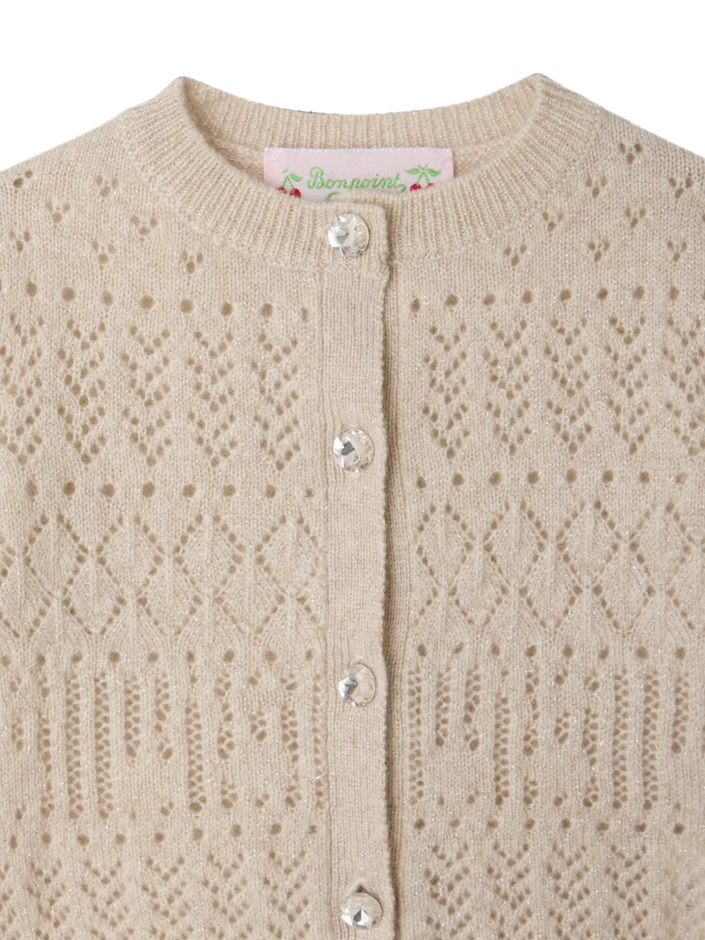 Bonpoint Menza pointelle gebreid vest Beige