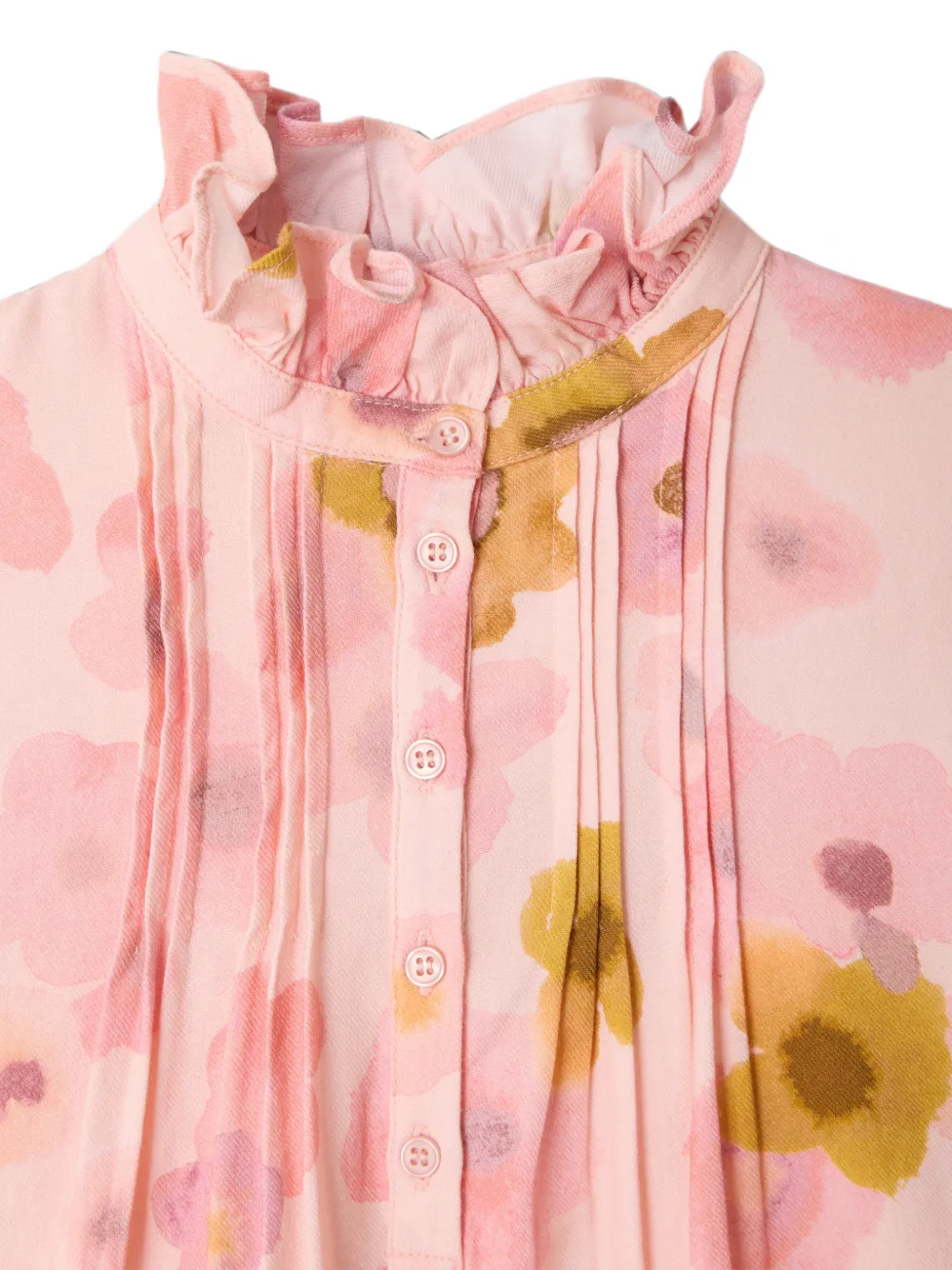 Bonpoint Mahé jurk met bloemen-print en ruches Roze
