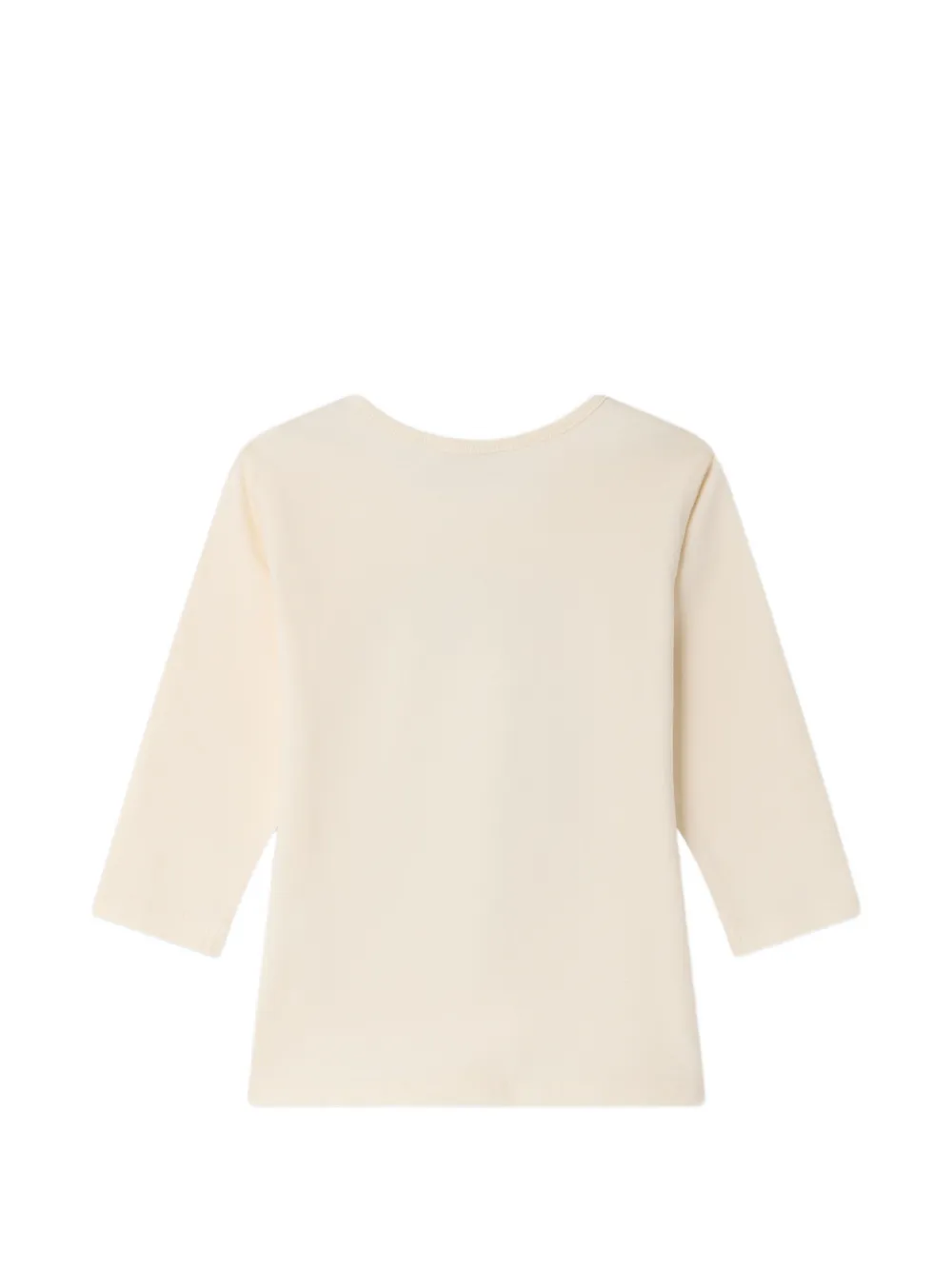 Bonpoint T-shirt met grafische print en lange mouwen Beige