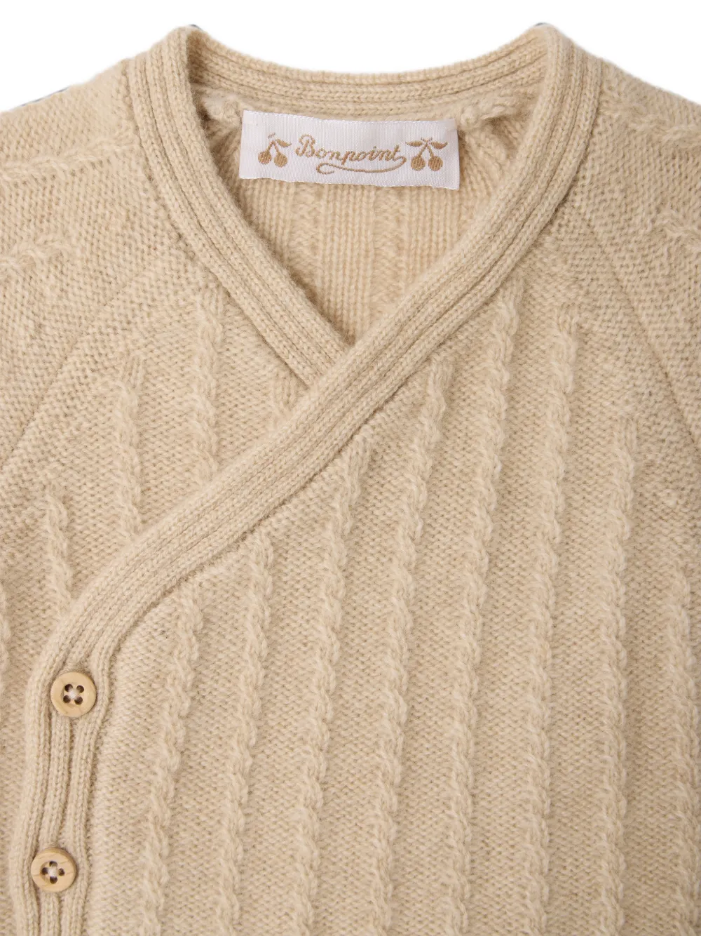 Bonpoint Myrtil vest en broek met wikkel-design Beige