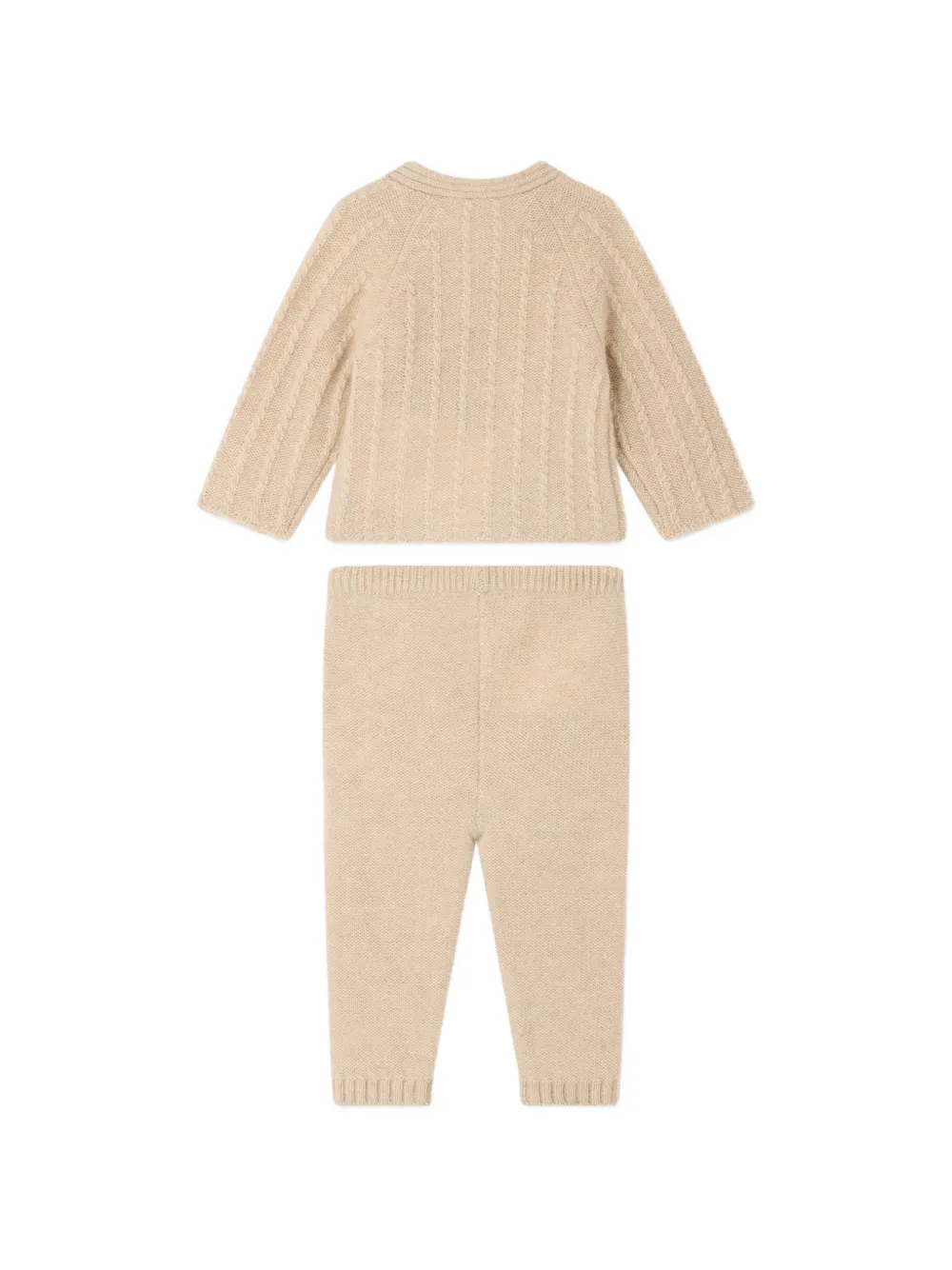 Bonpoint Myrtil vest en broek met wikkel-design Beige