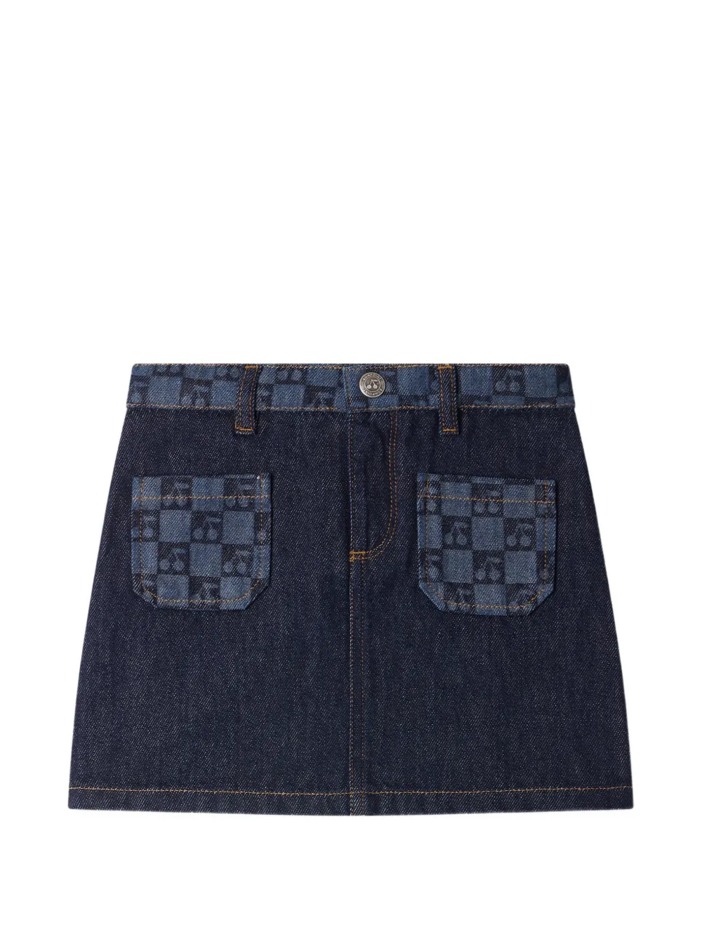 Bonpoint Gonna denim con stampa - Blu