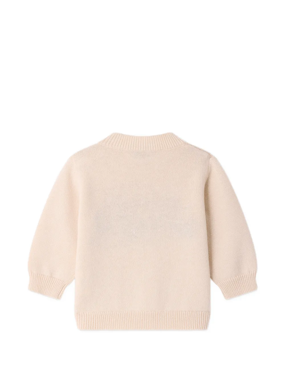 Bonpoint Trui met auto-intarsia en schouderknoop Beige