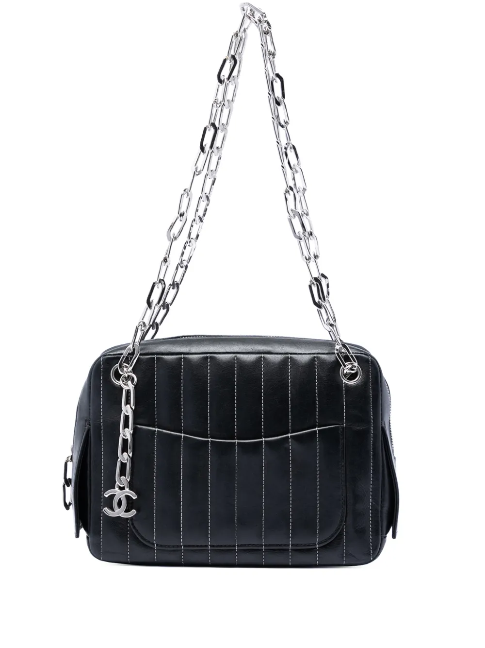 CHANEL Pre-Owned 2005-2006 Small Vertical Quilted Lambskin Mademoiselle Camera Bag shoulder bag - Nero