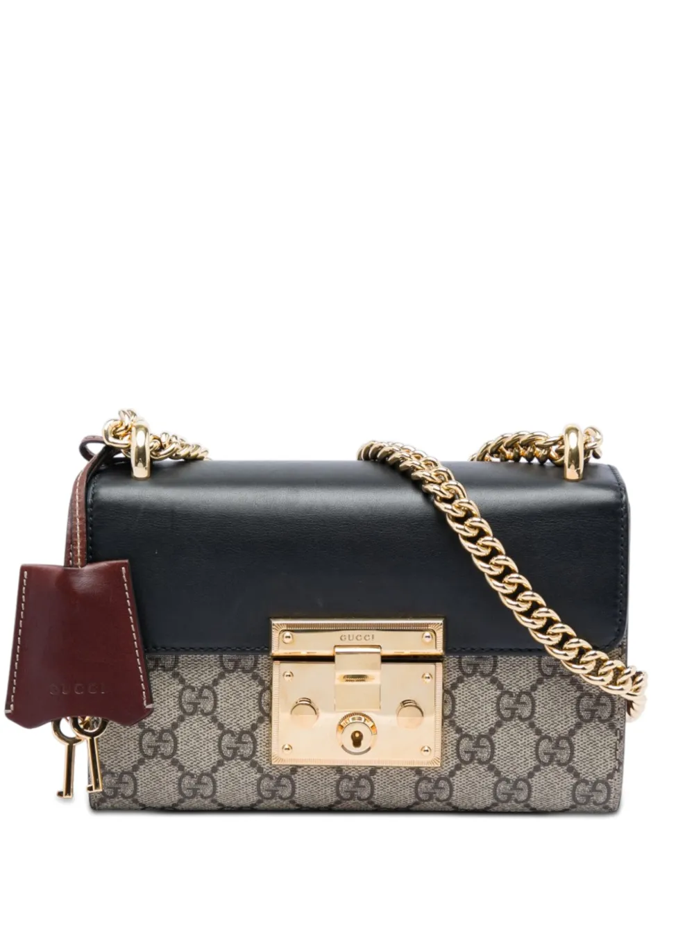 Gucci Pre-Owned 2016-2026 Small GG Supreme Padlock crossbody bag - Nero