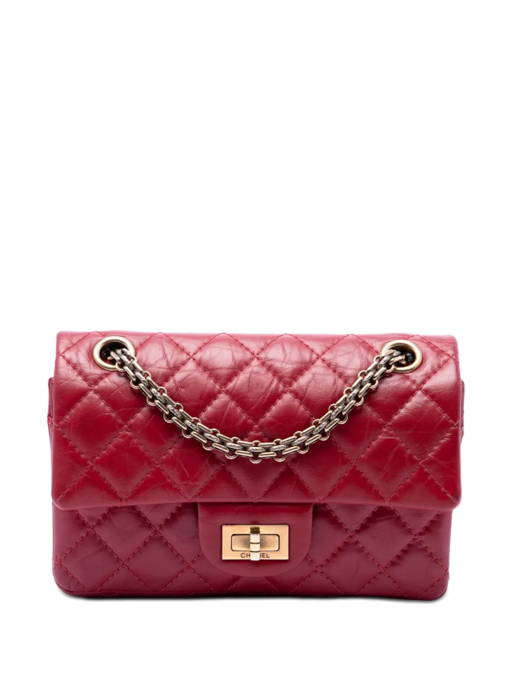 CHANEL Pre-Owned 2015-2016 Quilted Aged Calfskin Reissue 2.55 Single Flap 224 crossbody bag - Rosso