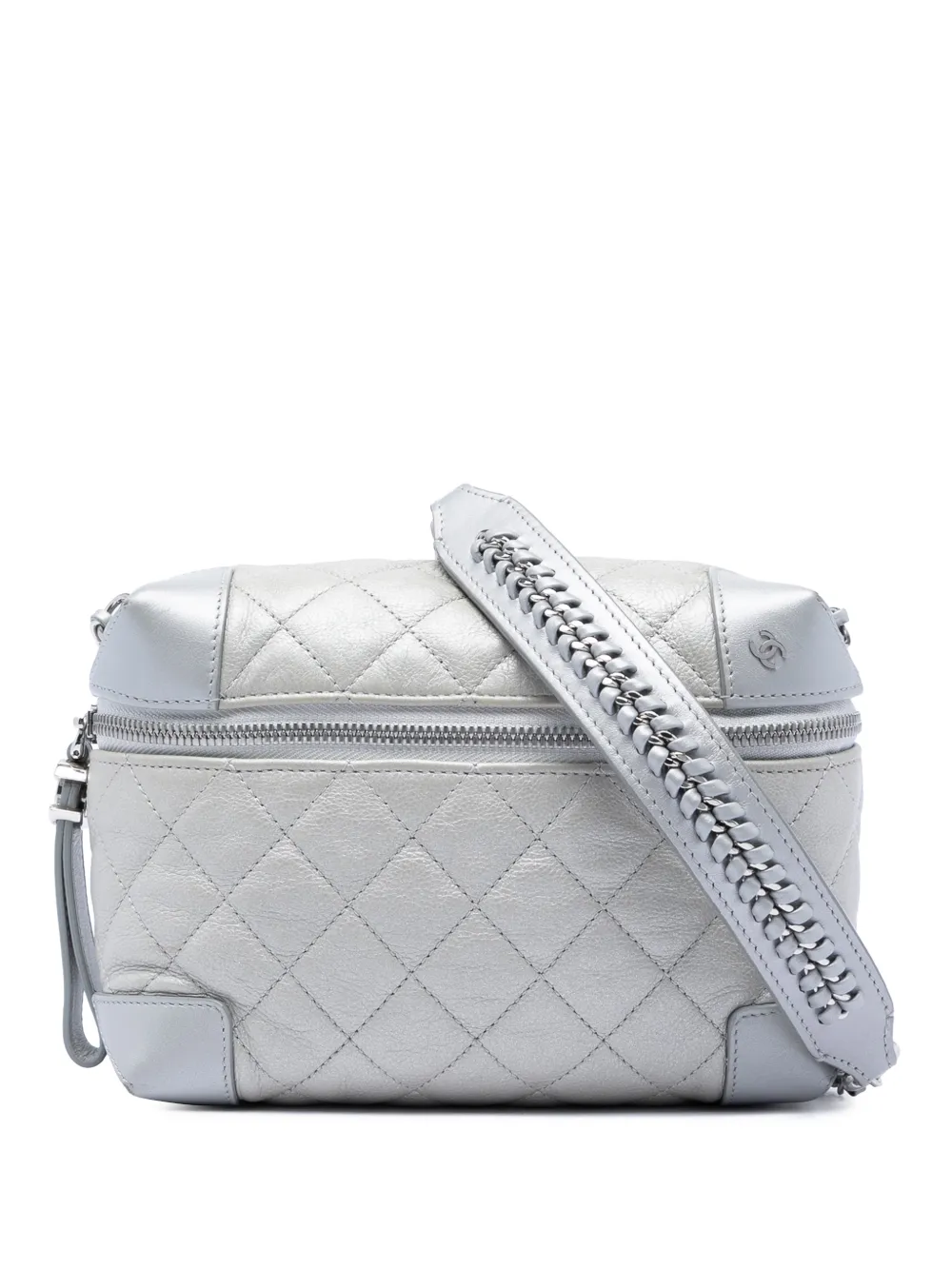 CHANEL Pre-Owned 2016-2017 CC Quilted Metallic Calfskin Street Allure Camera Bag crossbody bag - Argento