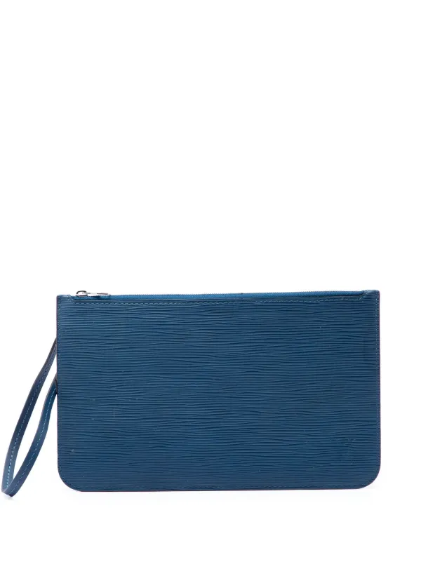 Louis Vuitton Pre-owned 2013 Epi Neverfull Pochette Pouch in Blue