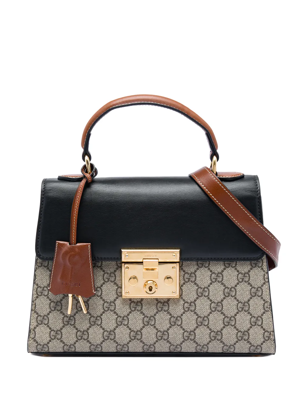 Gucci Pre-Owned 2016-2026 Small GG Supreme Padlock satchel - Toni neutri