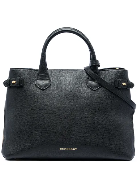 Burberry Pre-Owned Borsa a tracolla House Check Banner media in pelle 2000-2017
