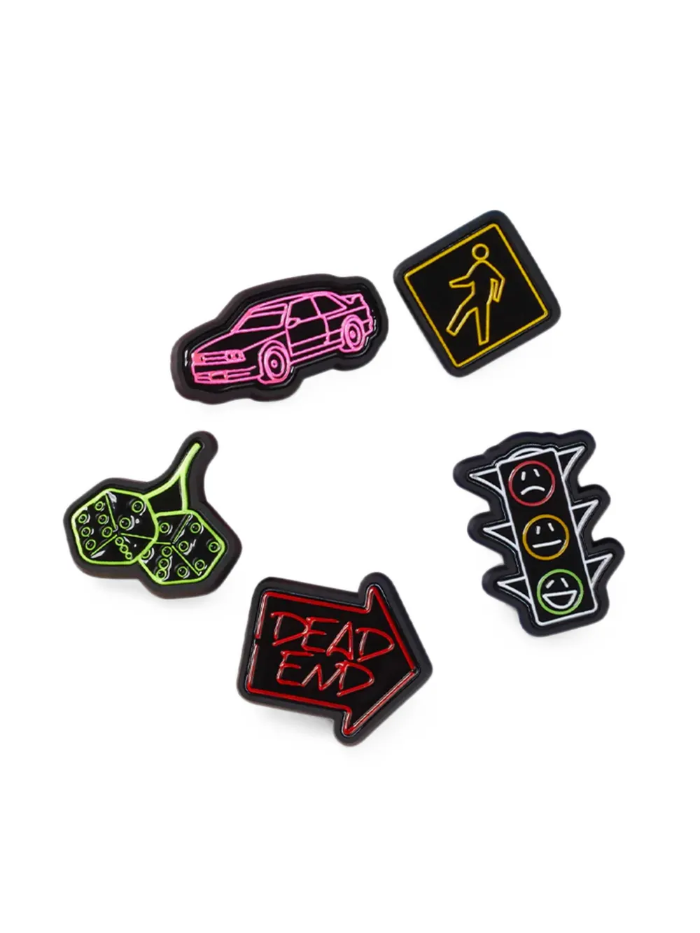 Crocs Kids Reflective Street Jibbitz™ shoe charms (set of five) Zwart