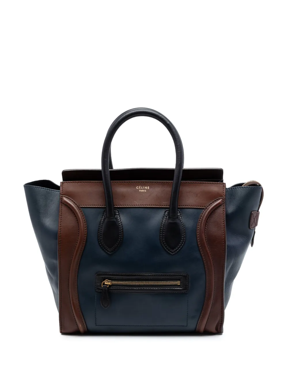 Celine Pre-Owned 2011 Mini Tricolor Leather Luggage tote bag - Blu