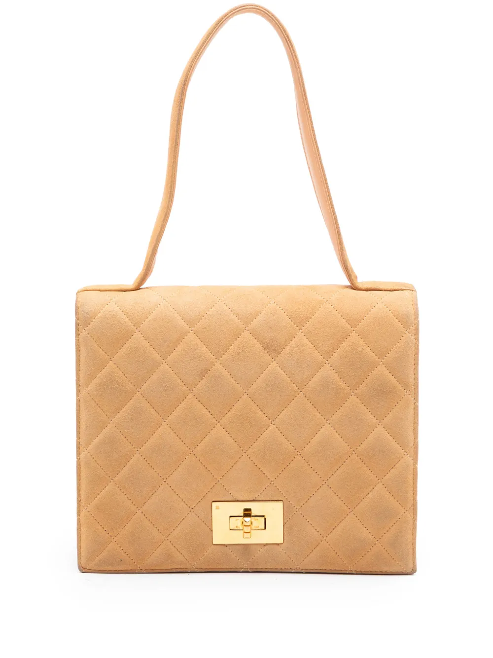 CHANEL Pre-Owned 1996-1997 Quilted Suede Rita Flap handbag - Toni neutri