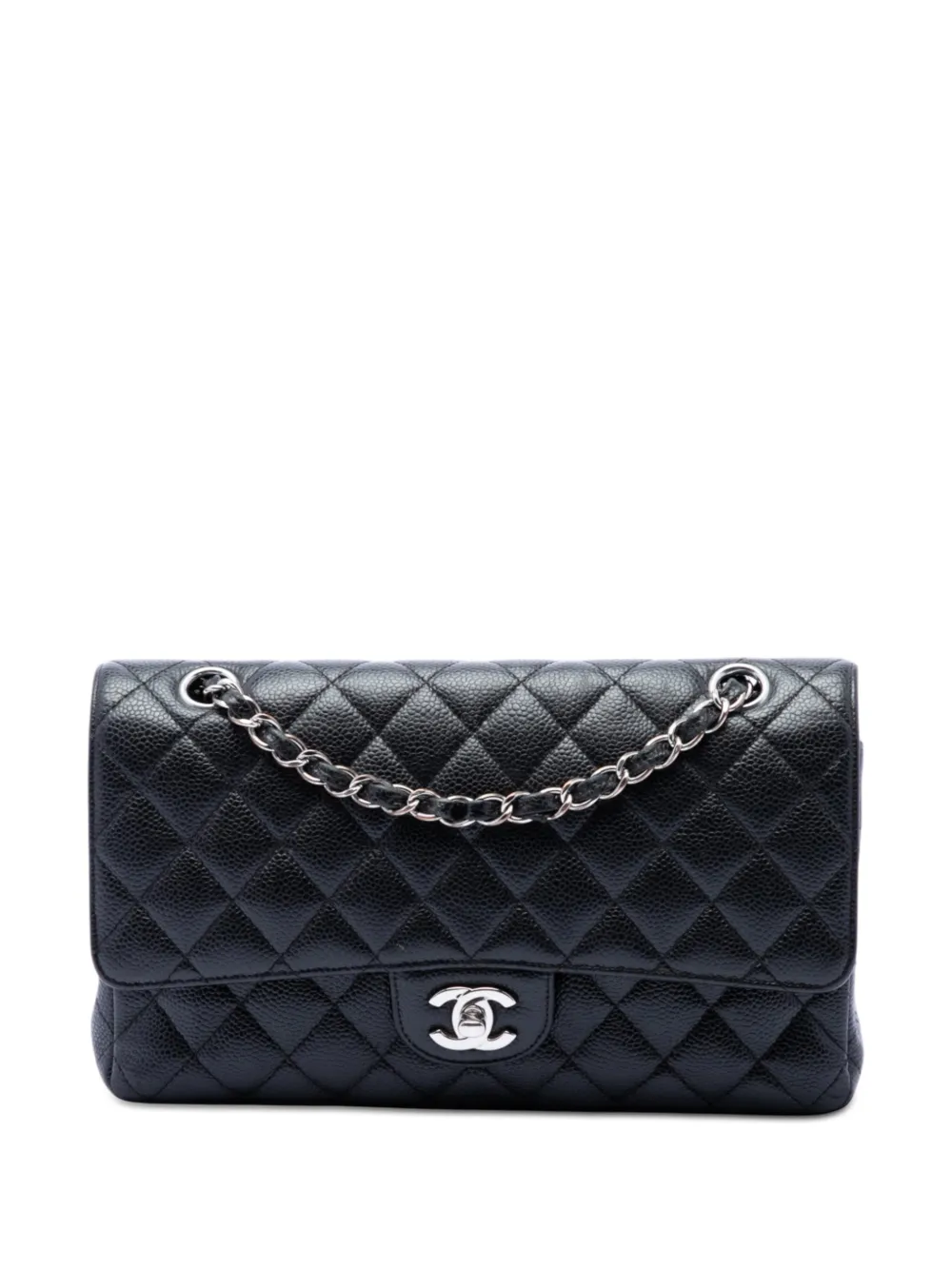 CHANEL Pre-Owned 2018-2019 Medium Classic Caviar Double Flap shoulder bag - Nero