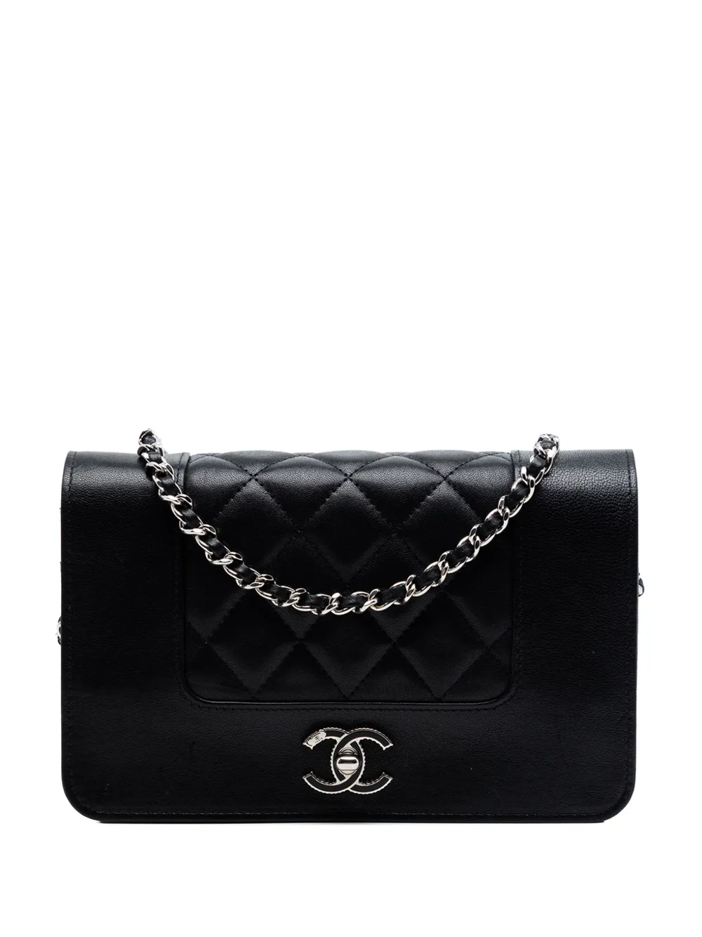 CHANEL Pre-Owned 2016-2017 Quilted Sheepskin Mademoiselle Wallet on Chain crossbody bag - Nero