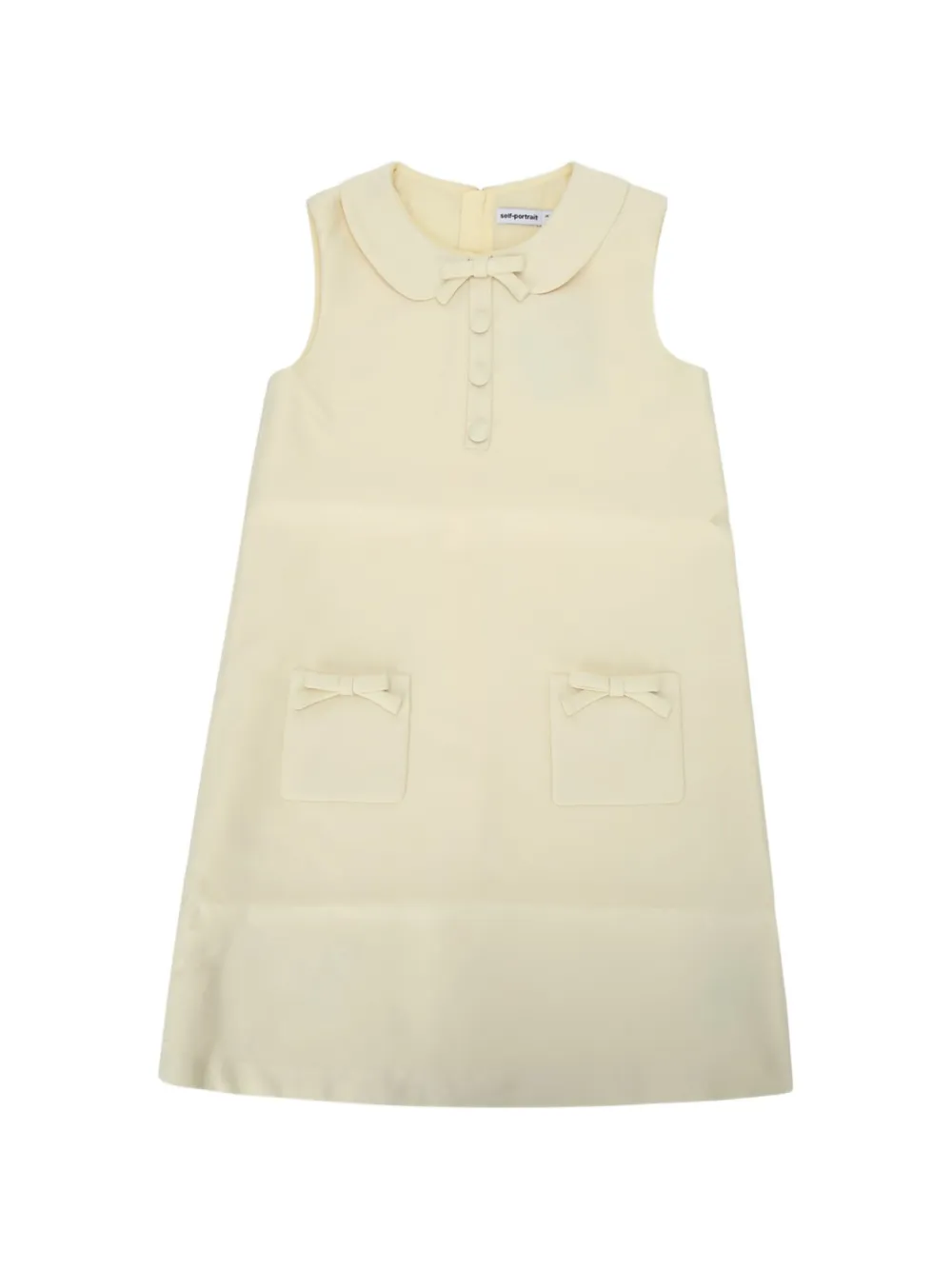 Self-Portrait Kids bow-detail taffeta shift mini dress - Giallo