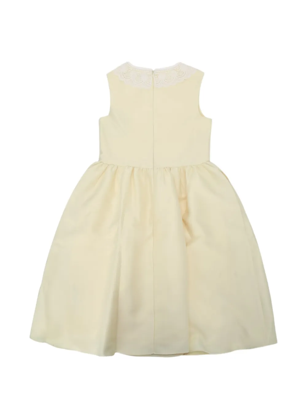 Self-Portrait Kids Taffeta midi-jurk met kanten kraag Geel