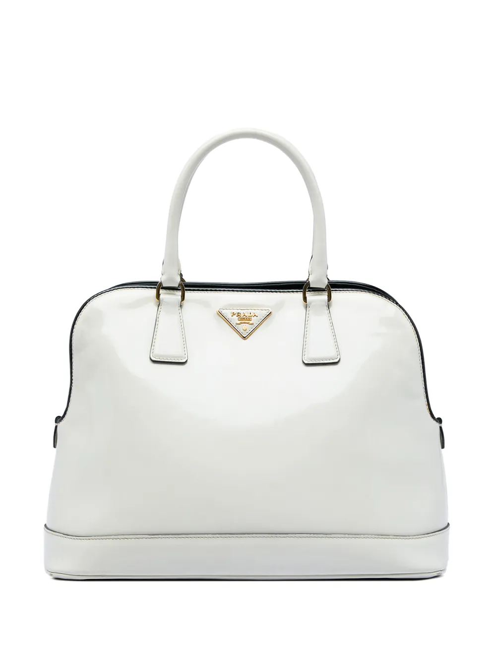 Prada Pre-Owned 2000-2013 Medium Spazzolato Leather Open Promenade satchel - Bianco