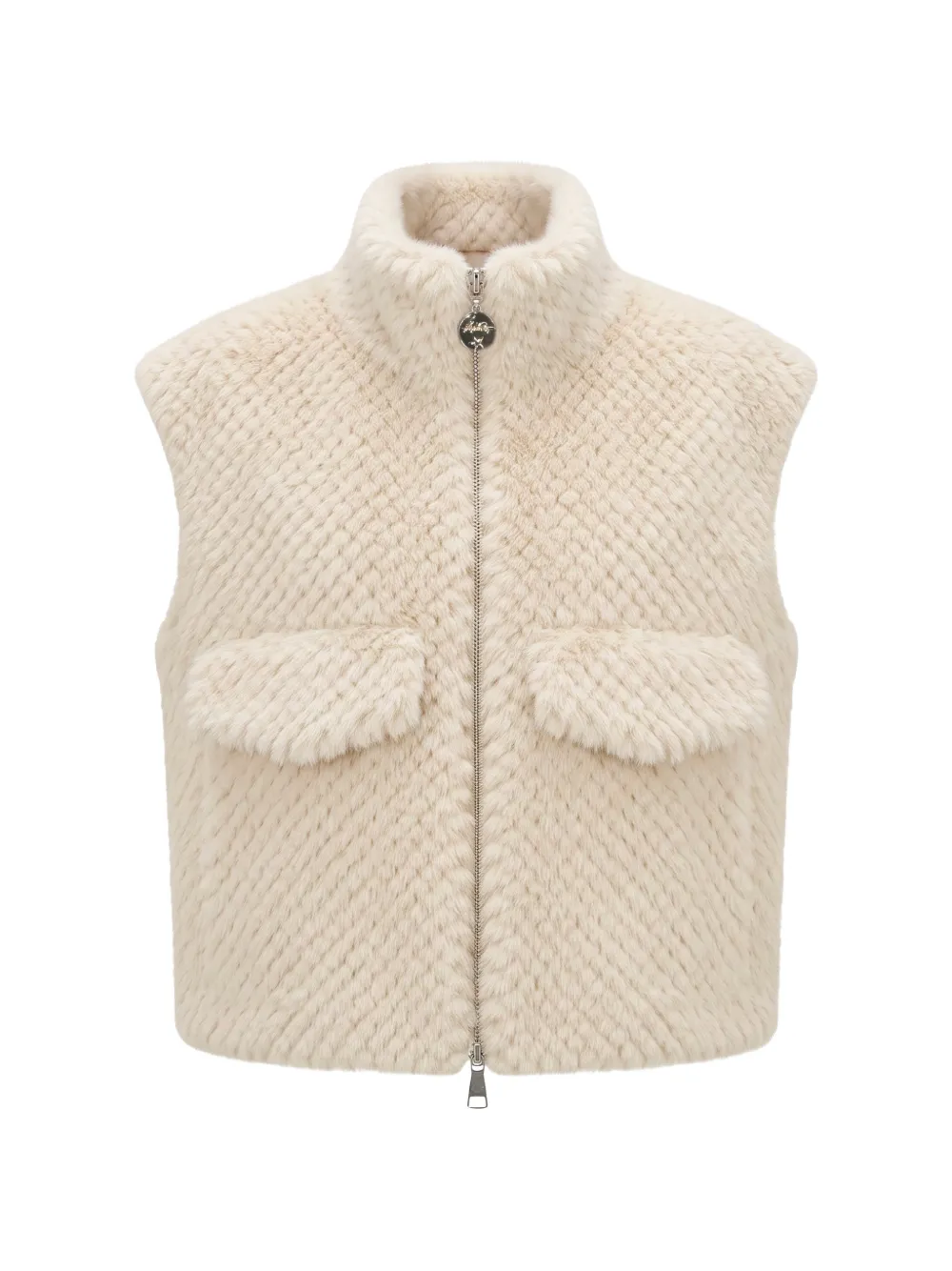 HIGH SOCIETY Alea faux-fur gilet - Nude