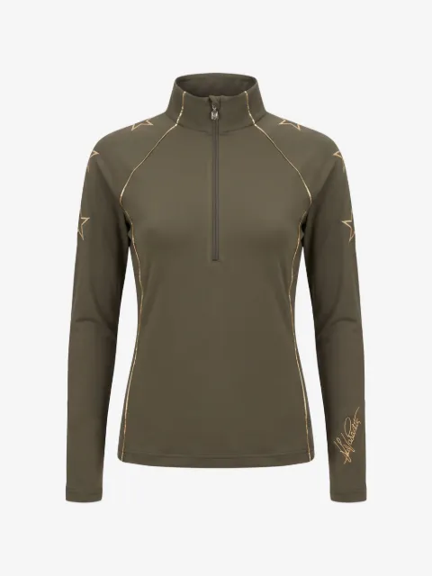 HIGH SOCIETY Stella star-patch half-zip base layer