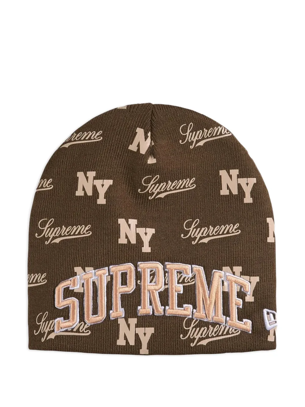 Supreme xNew Era logo beanie - Braun